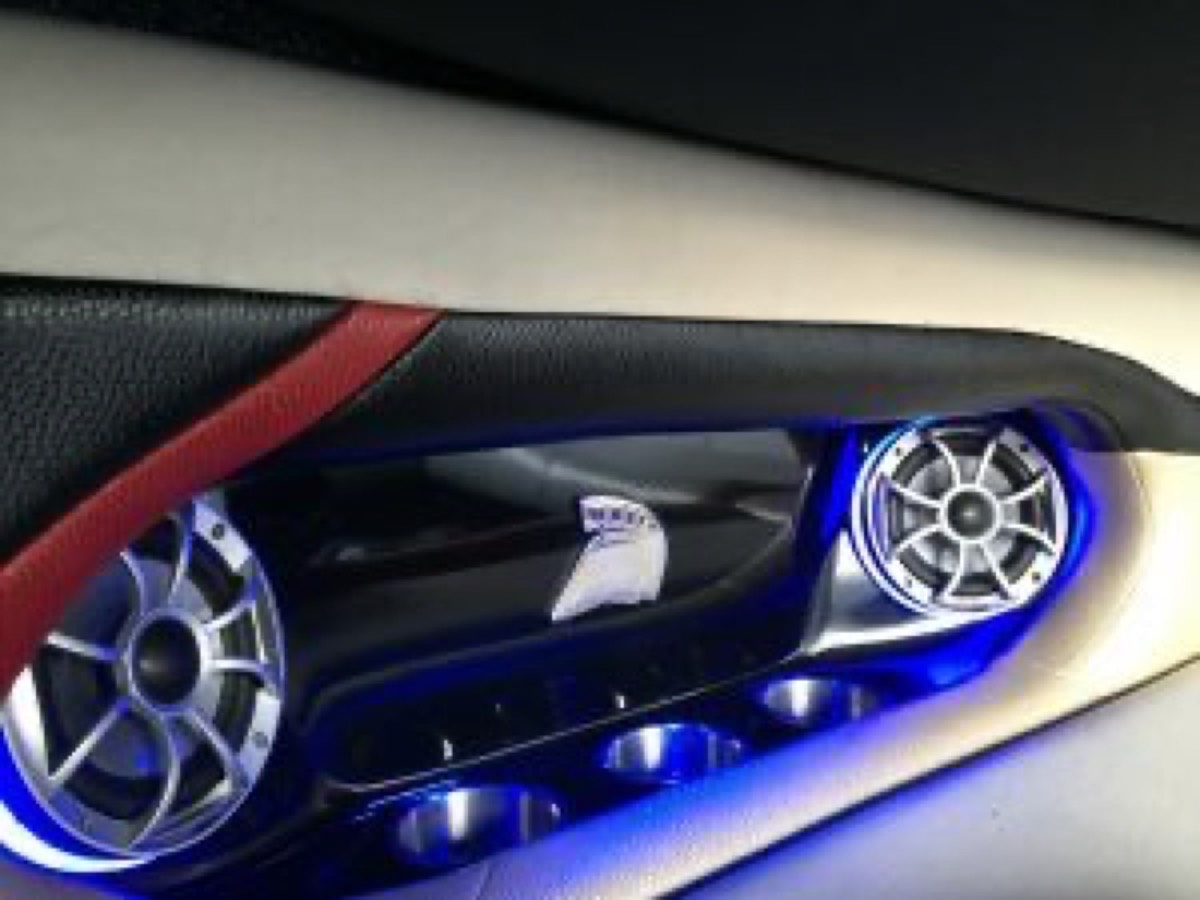 Wet Sounds XS-650 speakers with blue LED rings