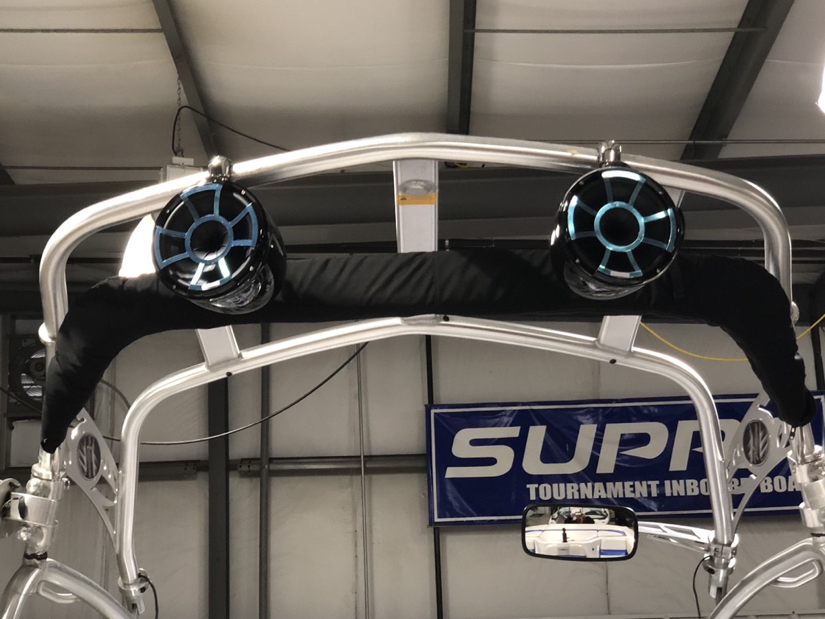 Supra: Tower speakers on a Supra